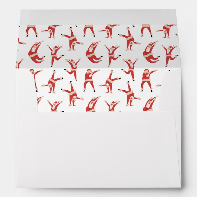 Dabbing Santa Fun Christmas Pattern Envelope (Back (Bottom))