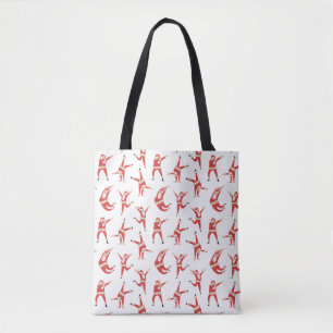 Dabbing Santa Fun Christmas Pattern Tote Bag