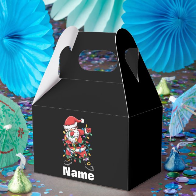 Dabbing Santa Funny Personalized Christmas Gift Favor Box (Party)