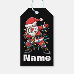 Dabbing Santa Funny Personalized Christmas Gift Tags