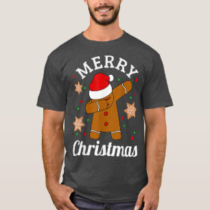 Dabbing Santa Hat Gingerbread man Xmas for girls & T-Shirt