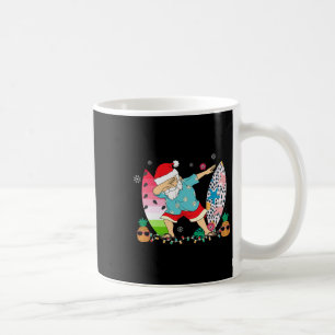 Dabbing Santa Hawaiian Surf Surfing Christmas In J Coffee Mug