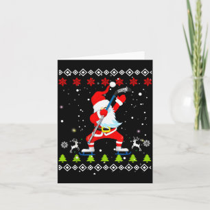 Dabbing Santa Hockey Ugly Christmas Sweater Xmas  Card