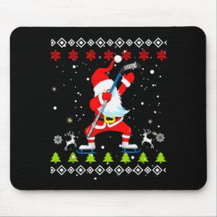 Dabbing Santa Hockey Ugly Christmas Sweater Xmas Mouse Pad