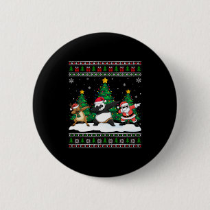 Dabbing Santa Reindeer Panda Tree Lights Ugly Xmas 2 Inch Round Button