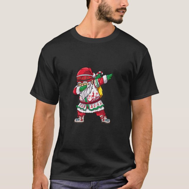 Dabbing Santa - Santa Claus Lights - Lighting Dabb T-Shirt (Front)