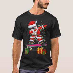 Dabbing Santa Skating Boys Girls Skater Christmas T-Shirt