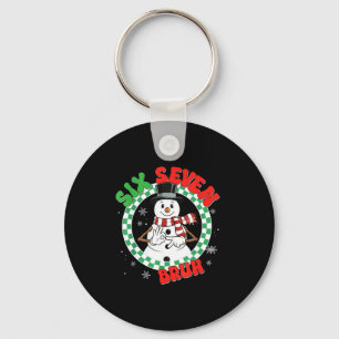 Dabbing Santa Snowman 6 7 Meme Christmas Six Seven Keychain