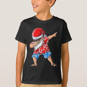 Dabbing Santa T Shirt Hawaiian Claus Christmas Dab