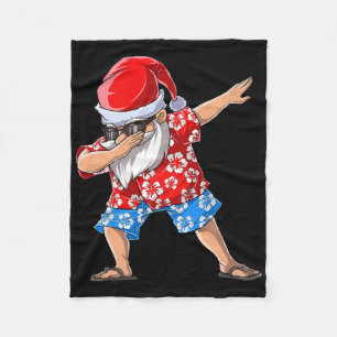 Dabbing Santa T Shirt Hawaiian Claus Christmas Dab Fleece Blanket