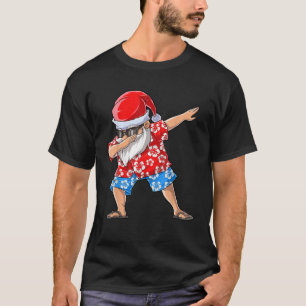 Dabbing Santa Tropical Island Christmas Hawaiian X T-Shirt
