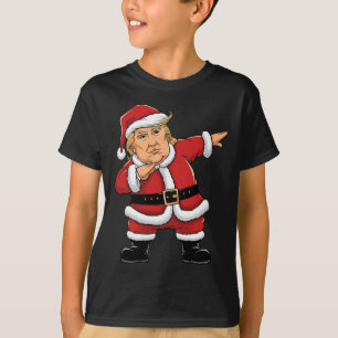 Dabbing Santa Trump Xmas Lights Girls Boys Kids Ch T-Shirt