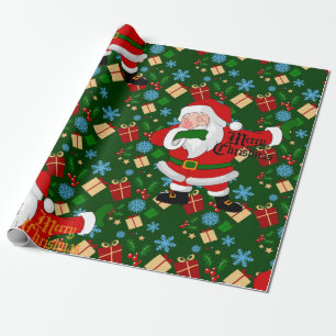 dabbing santa wrapping paper