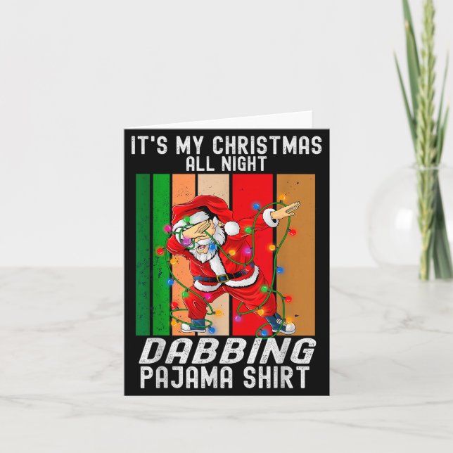 Dabbing Santaclaus All Christmas Night Dab Dance  Card (Front)