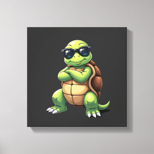 Dabbing Sea Turtle Animal Lover Save The Turtles ( Canvas Print
