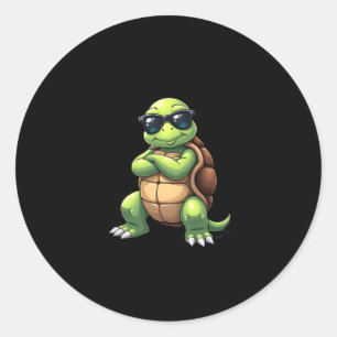 Dabbing Sea Turtle Animal Lover Save The Turtles ( Classic Round Sticker