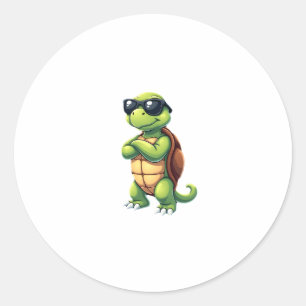Dabbing Sea Turtle Animal Lover Save The Turtles ( Classic Round Sticker