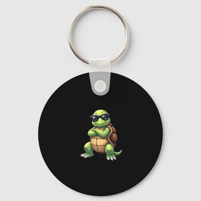 Dabbing Sea Turtle Animal Lover Save The Turtles ( Keychain (Front)
