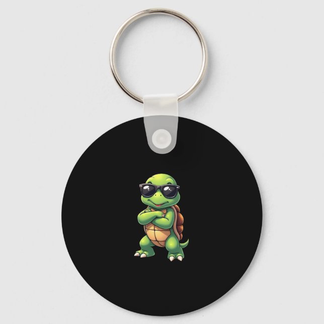 Dabbing Sea Turtle Animal Lover Save The Turtles ( Keychain (Front)