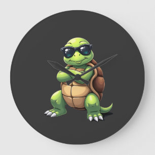 Dabbing Sea Turtle Animal Lover Save The Turtles ( Large Clock