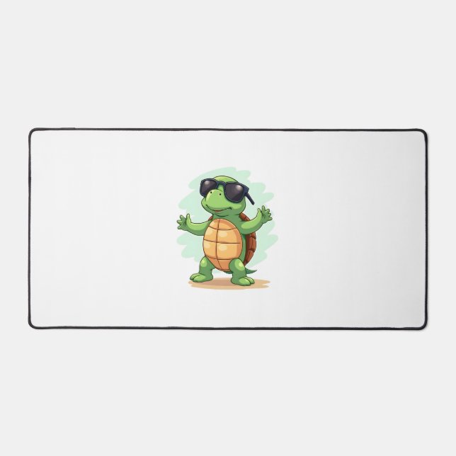 Dabbing Sea Turtle Animal Lover Save The Turtles T Desk Mat (Front)