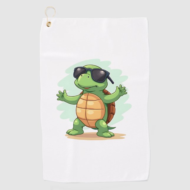 Dabbing Sea Turtle Animal Lover Save The Turtles T Golf Towel (Front)