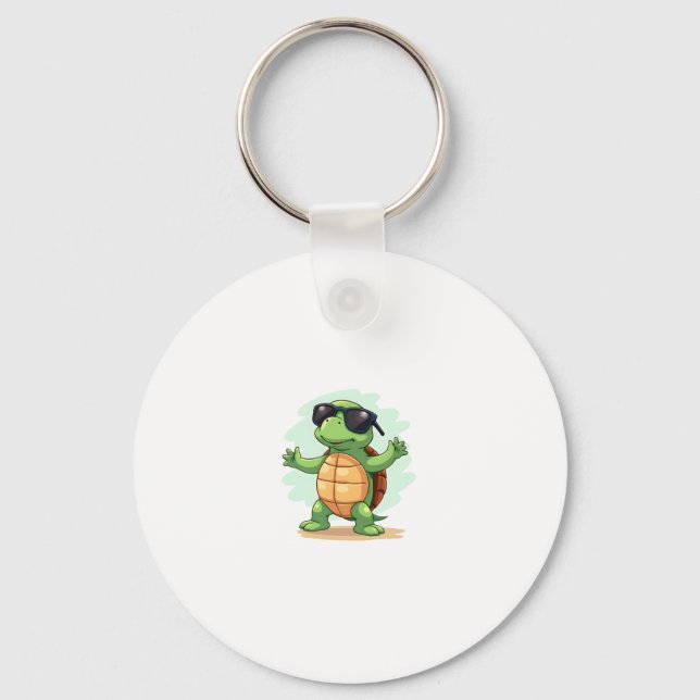 Dabbing Sea Turtle Animal Lover Save The Turtles T Keychain (Front)