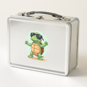 Dabbing Sea Turtle Animal Lover Save The Turtles T Metal Lunch Box