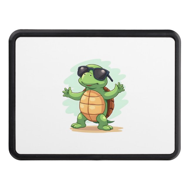 Dabbing Sea Turtle Animal Lover Save The Turtles T Trailer Hitch Cover (Front)