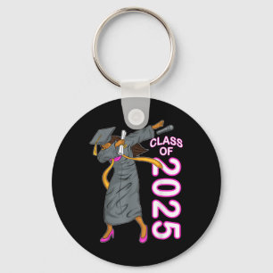 Dabbing Senior Cl Of 2025 Graduation Gift Black Wo Keychain