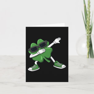 Dabbing Shamrock St Patrick's Day Fun Boys Girls K Card