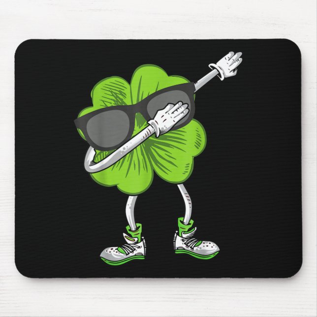 Dabbing Shamrock St Patrick's Day Funny Irish Boys Mouse Pad (Front)