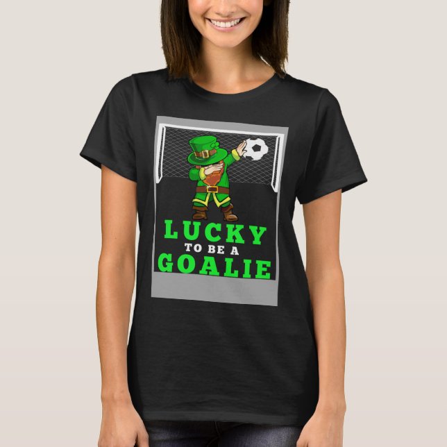Dabbing Shenanigans Leprechaun Unicorn Soccer Goal T-Shirt (Front)