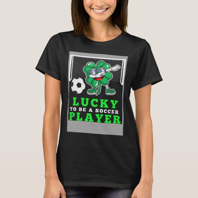 Dabbing Shenanigans Leprechaun Unicorn Soccer Play T-Shirt (Front)