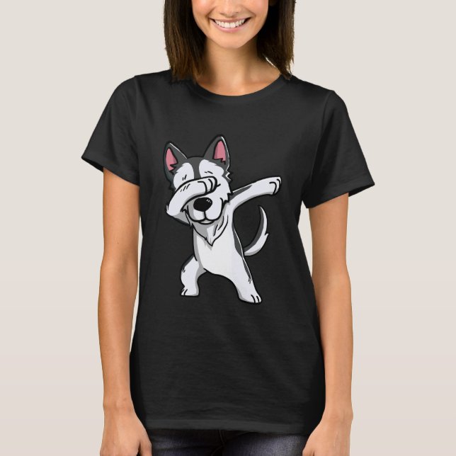 Dabbing Siberian Husky T-Shirt (Front)
