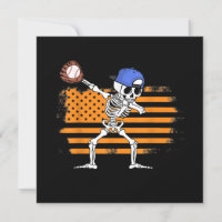 Dabbing Skeleton Baseball Funny Halloween