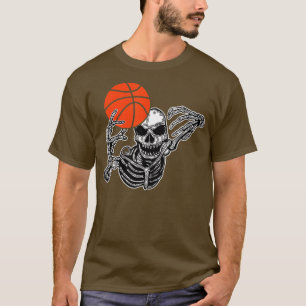 Dabbing Skeleton Basketball Funny Halloween Dab Da T-Shirt