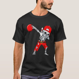 Dabbing Skeleton Bowling  Skull Halloween Costume  T-Shirt