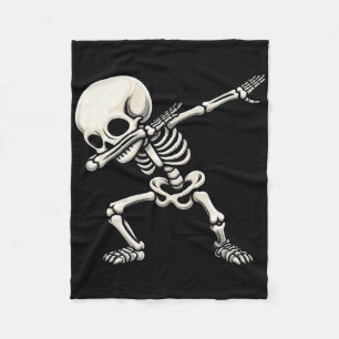 Dabbing Skeleton Boys Kids Men Funny Halloween Fleece Blanket