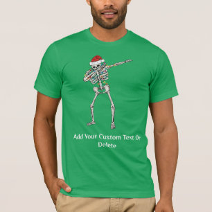 Dabbing Skeleton Christmas Santa Spooky Xmas T-Shirt