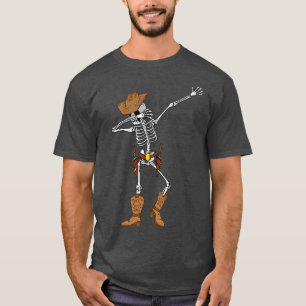 Dabbing Skeleton Cowboy Funny Cowboy Skeleton Hall T-Shirt