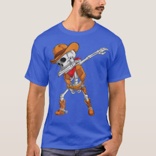 Dabbing Skeleton Cowboy Halloween Costume Kids Boy T-Shirt