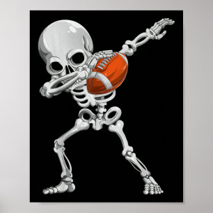 Dabbing Skeleton Football Halloween Football Playe Poster