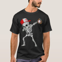 Dabbing Skeleton Halloween Baseball Player
