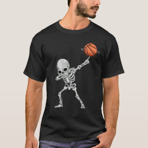 Dabbing Skeleton Halloween Basketball Player T-Shirt