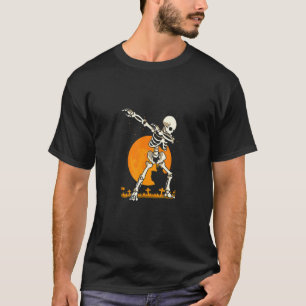Dabbing Skeleton Halloween Costume Spooky Season T-Shirt