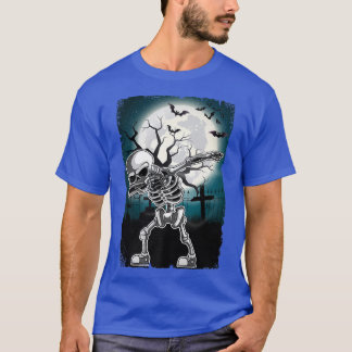 Dabbing Skeleton Halloween Kids Boys Cool  T-Shirt