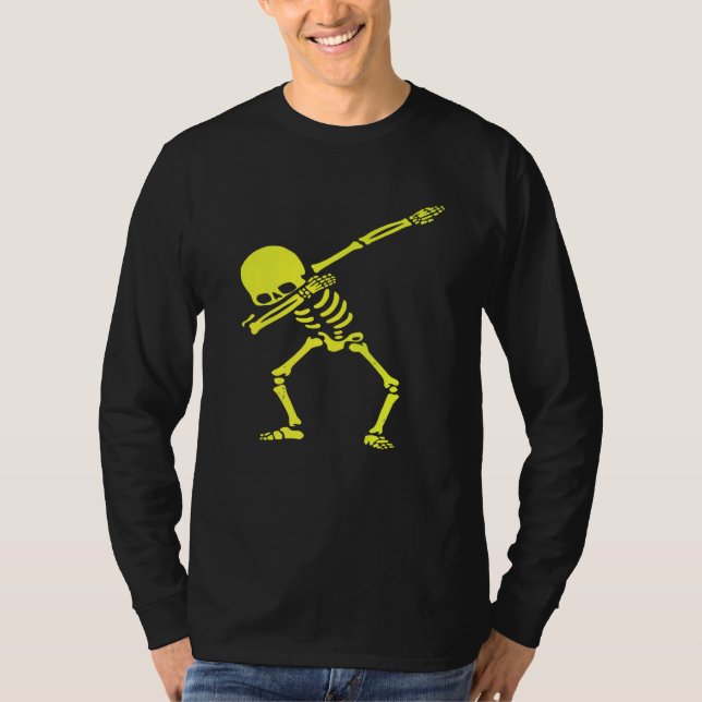 Dabbing Skeleton Halloween Radioactive Skeleton Co T-Shirt (Front)