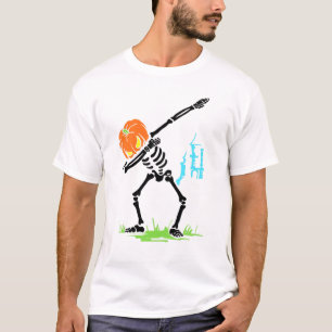 Dabbing Skeleton Haunted House - Horror Night T-Shirt
