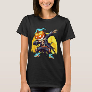 Dabbing Skeleton Headless Pumpkin Dab Dance Boys H T-Shirt